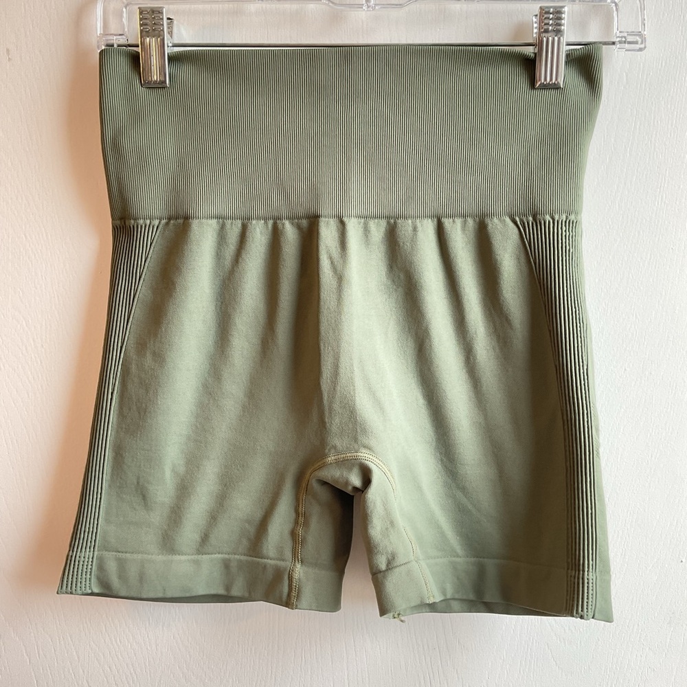 Olive Green Women's High-Waisted Shorts
